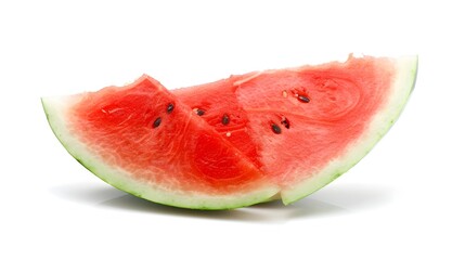 Triangular Watermelon Slice on White Background