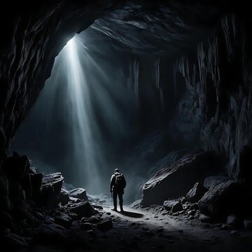 cave-exploration-captured-in-chiaroscuro-unknown-depths-lurking-in-the-shroud-of-darkness - 1