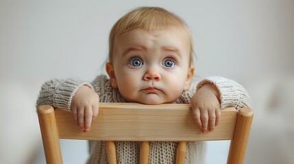 child sitting on a chair