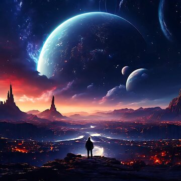 matte-painting-movie-poster-featuring-colliding-planets-in-a-beautiful-yet-ominous-space - 1