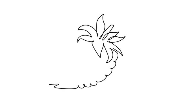 Single continuous line drawing whole healthy organic raspberry for orchard logo identity. Fresh berry fruitage concept for fruit garden icon. Dynamic one line draw graphic design vector illustration