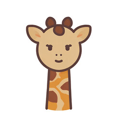 Obraz premium Giraffe transparent, simple icon, PNG, can be used easily and conveniently.
