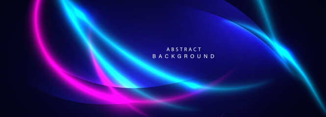 Abstract futuristic background with glowing lines. Vector illustration.