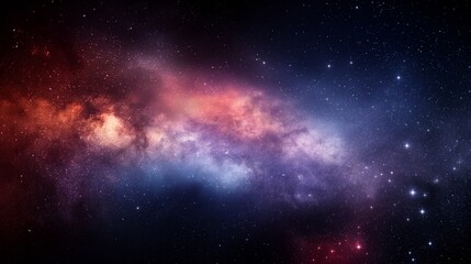 Colorful Milky Way Galaxy in Starry Night Sky