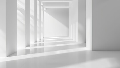 Obraz premium white background with light shades and invisible lines lights and shadow play on white wall of empty room
