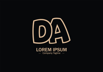 D A letter Logo Design icon A D vector silhouette isolated on black background