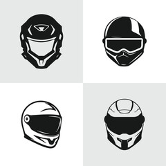 Sports bike helmet silhouette logo icon