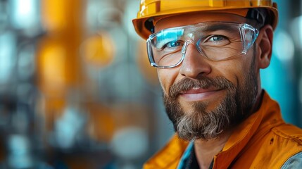 Engineer with Construction Background: Illustrate an engineer with a faint construction site in the background.