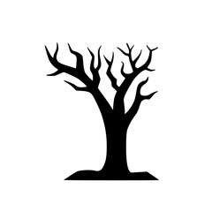 a barren dead tree that has dried up