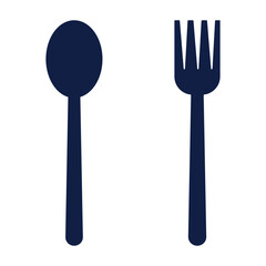 fork and spoon restaurant icon isolated on white background. Spoon and fork silhouette icon. Vector illustration. Eps file 135.