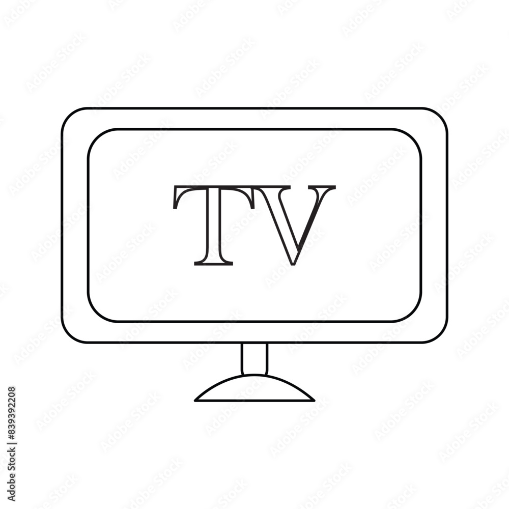 Poster television outline icon. linear style sign for mobile concept and web design. tv screen simple line 
