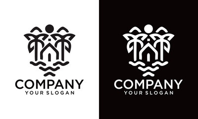 Creative Real Estate logo design. Property and Construction Logo design. Real estate service, construction, Growth house, arrow up home concept,