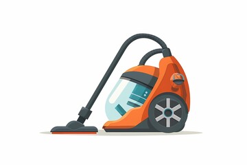 Naklejka premium Futuristic 64-Bit Vacuum Cleaner Vector Illustration in Flat Design on White Background