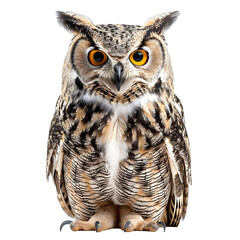 Obraz premium [Transparent Background PNG]A close up of an owl with big yellow eyes