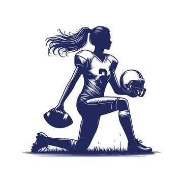 recommend clip art: American football player silhouettes Clip art isolated vector illustration on white background