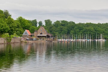 Obraz premium house on the lake Möhnesee