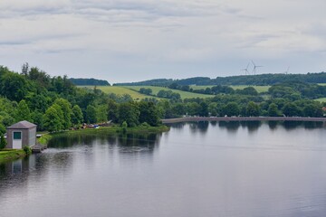 Fototapeta premium lake Möhnesee in the forest