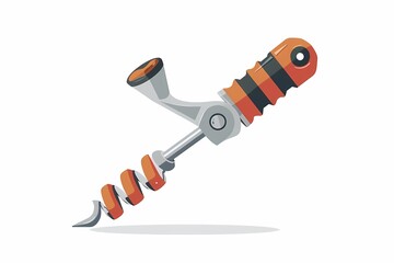 Naklejka premium Futuristic 64-Bit Corkscrew Illustrated in Vector Flat Design on White Background