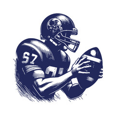 American football player silhouettes Clip art isolated vector illustration on white background