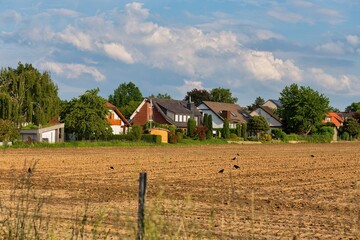 landscape of fields with houses in meningsen