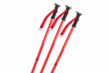 Modern 64-Bit Ski Poles Vector Illustration on White Background