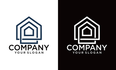 house monoline home architecture logo vector icon template