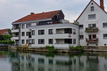 Fototapeta premium houses next the river in soest city