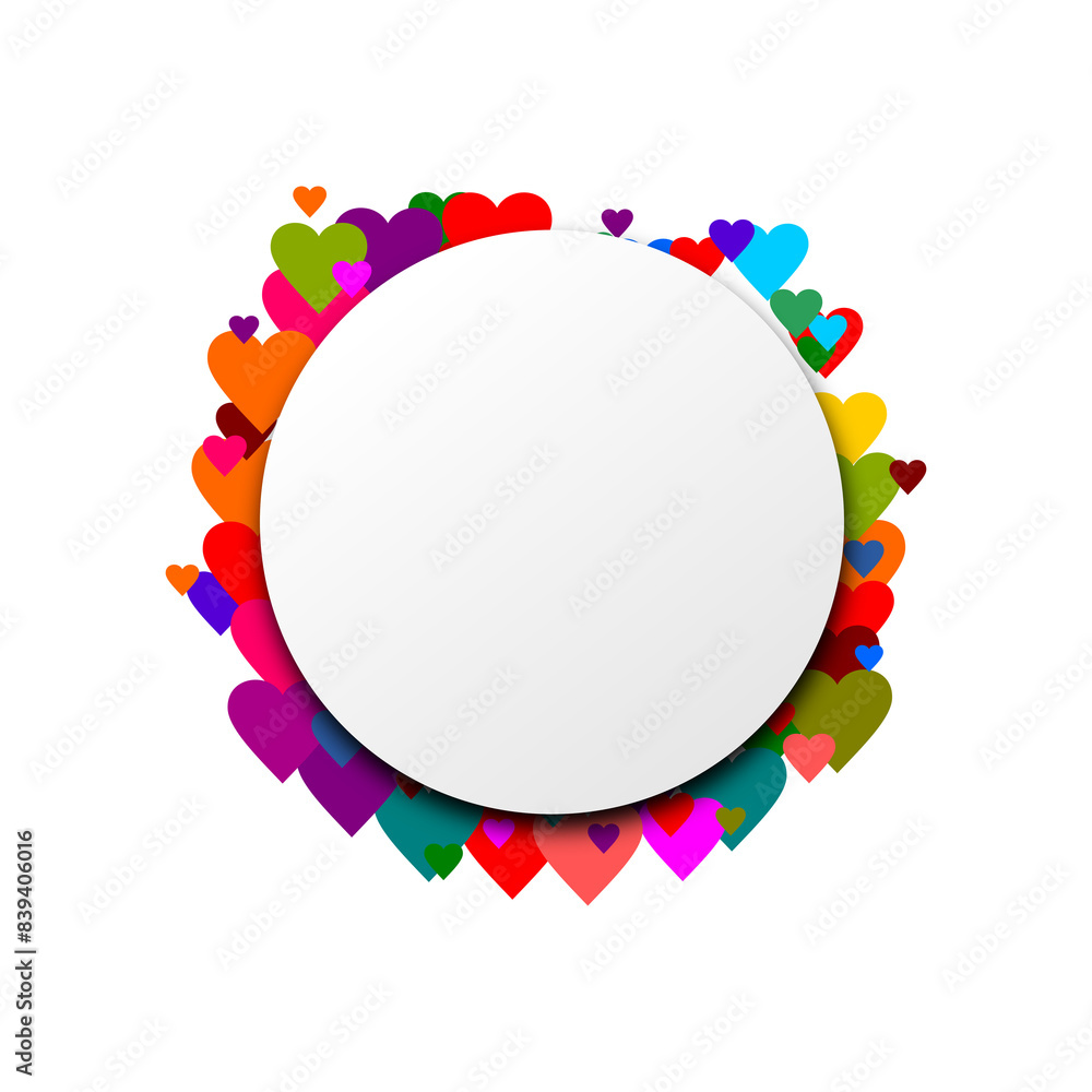 Poster creative abstract background with hearts icon isolated on transparent background