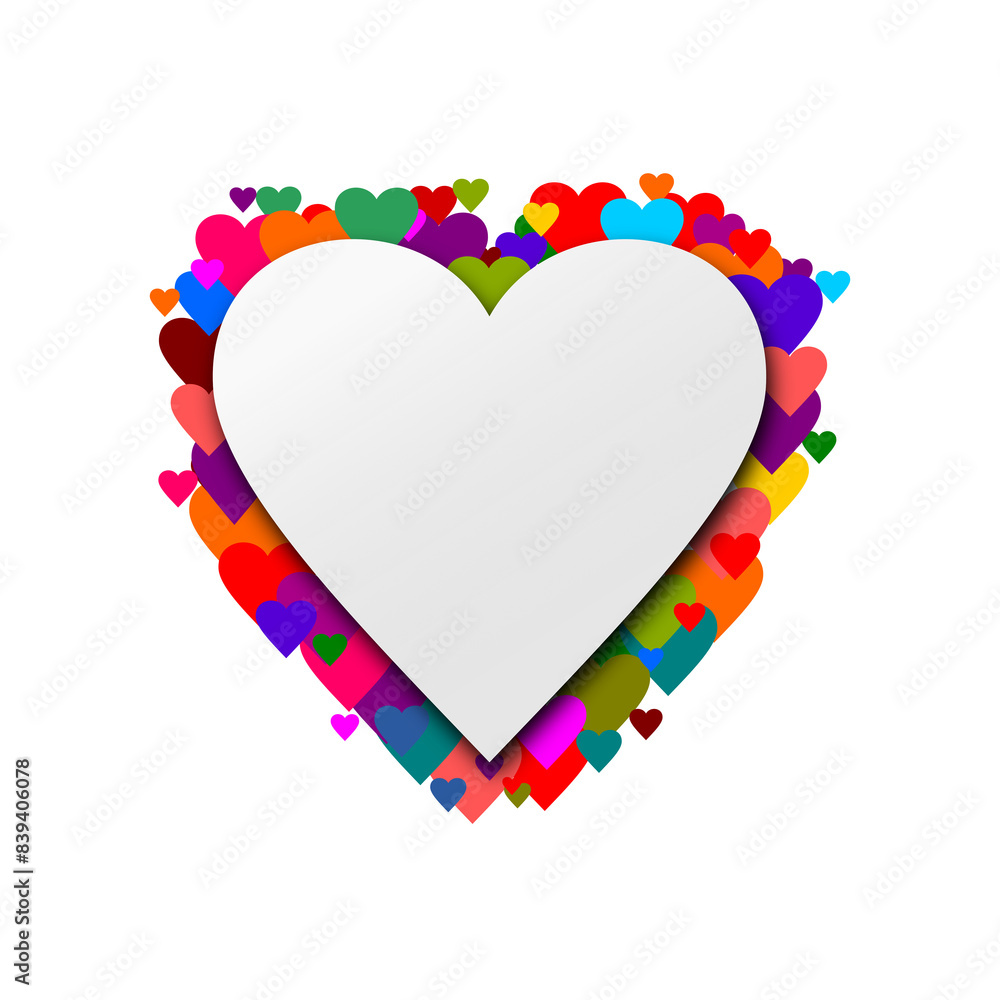 Poster creative abstract background with hearts icon isolated on transparent background