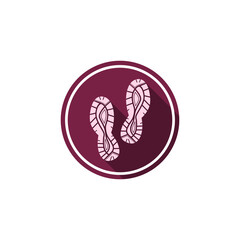 Footprint sport shoes icon isolated on transparent background