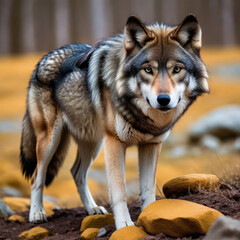 Fototapeta premium Winter Wolf: Majestic Alaskan Malamute Portrait