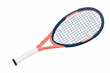 Dynamic 64-Bit Squash Racket Vector Illustration on White Background
