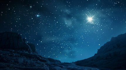 Fototapeta premium background, backdrop, night in the mountains, meteor, shooting star