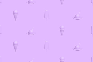 Ice cream. Seamless pattern on the theme of ice cream.