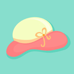 illustration of a beach hat for woman