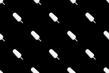 Seamless pattern on the theme of ice cream. Ice lolly.