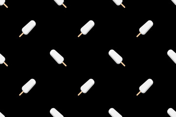 Seamless pattern on the theme of ice cream. Ice lolly.