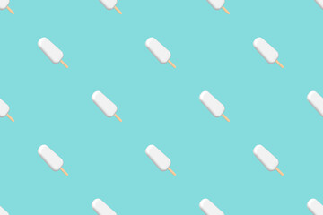 Seamless pattern on the theme of ice cream. Ice lolly.