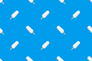 Seamless pattern on the theme of ice cream. Ice lolly.