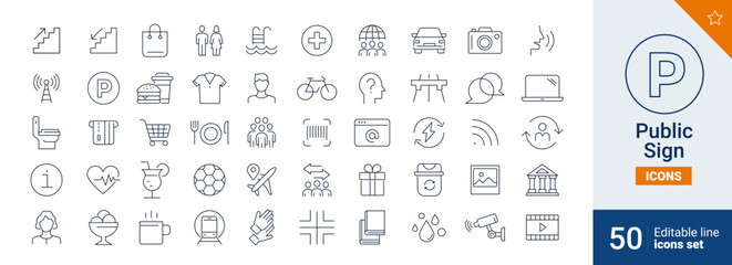 Public icons Pixel perfect. Information, talk, shopping, ...	
