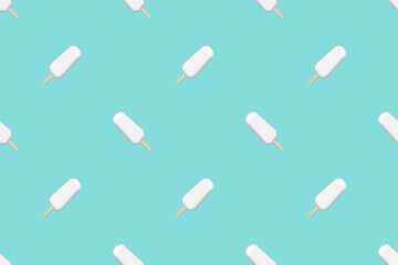 Seamless pattern on the theme of ice cream. Ice lolly.