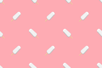 Seamless pattern on the theme of ice cream. Ice lolly.