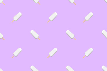 Seamless pattern on the theme of ice cream. Ice lolly.