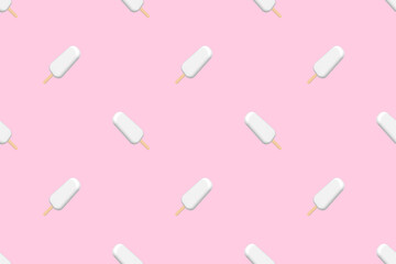 Seamless pattern on the theme of ice cream. Ice lolly.