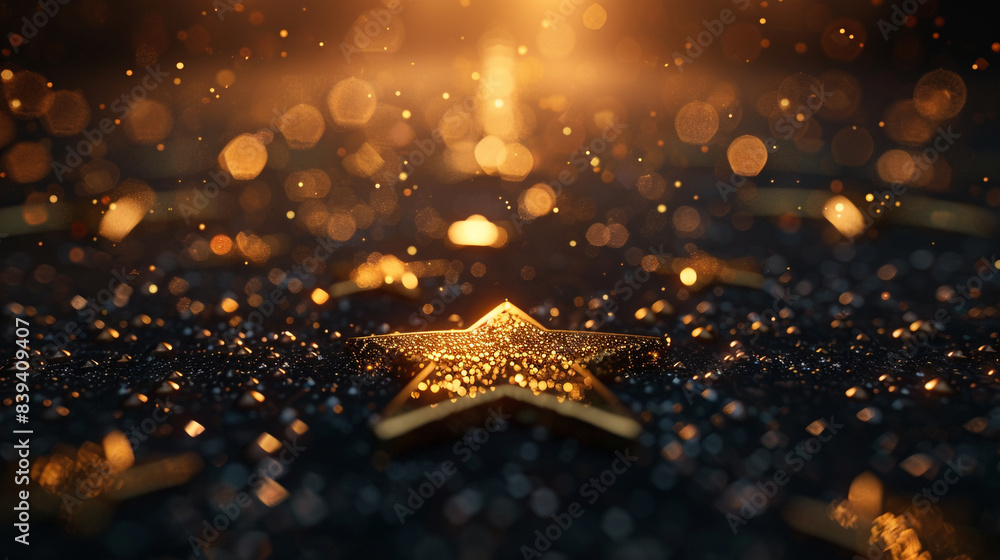 Aufkleber a close up of a star field with gold stars. the stars are arranged in a pattern and appear to be shi