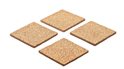 Four beige diamond-shaped tiles arranged in a square pattern in isolated on transparent background