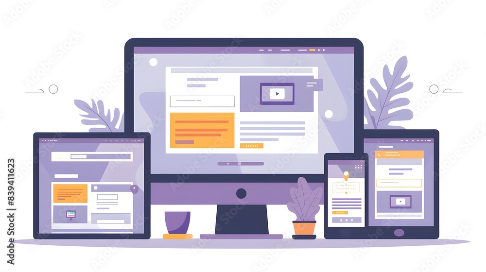 Fototapete a website layout adapting seamlessly across various devices and screen sizes, showcasing the princip