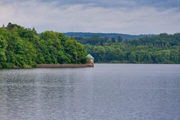wood ald bulding at Möhnesee lake