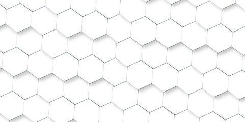 Naklejka premium Seamless 3d background with hexagons Abstract hexagon polygonal pattern background vector. seamless bright white abstract honeycomb background. 