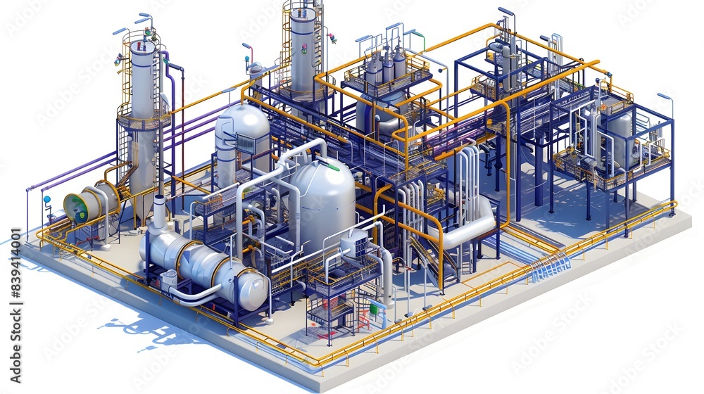 Poster a p&id used in process engineering to illustrate the piping, instrumentation, and flow of fluids wit